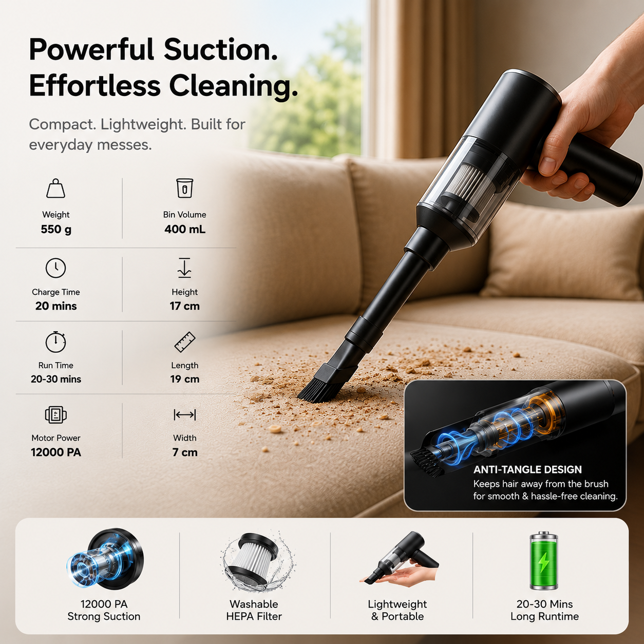 AeroVac™- Portable Cordless Vacuum Cleaner