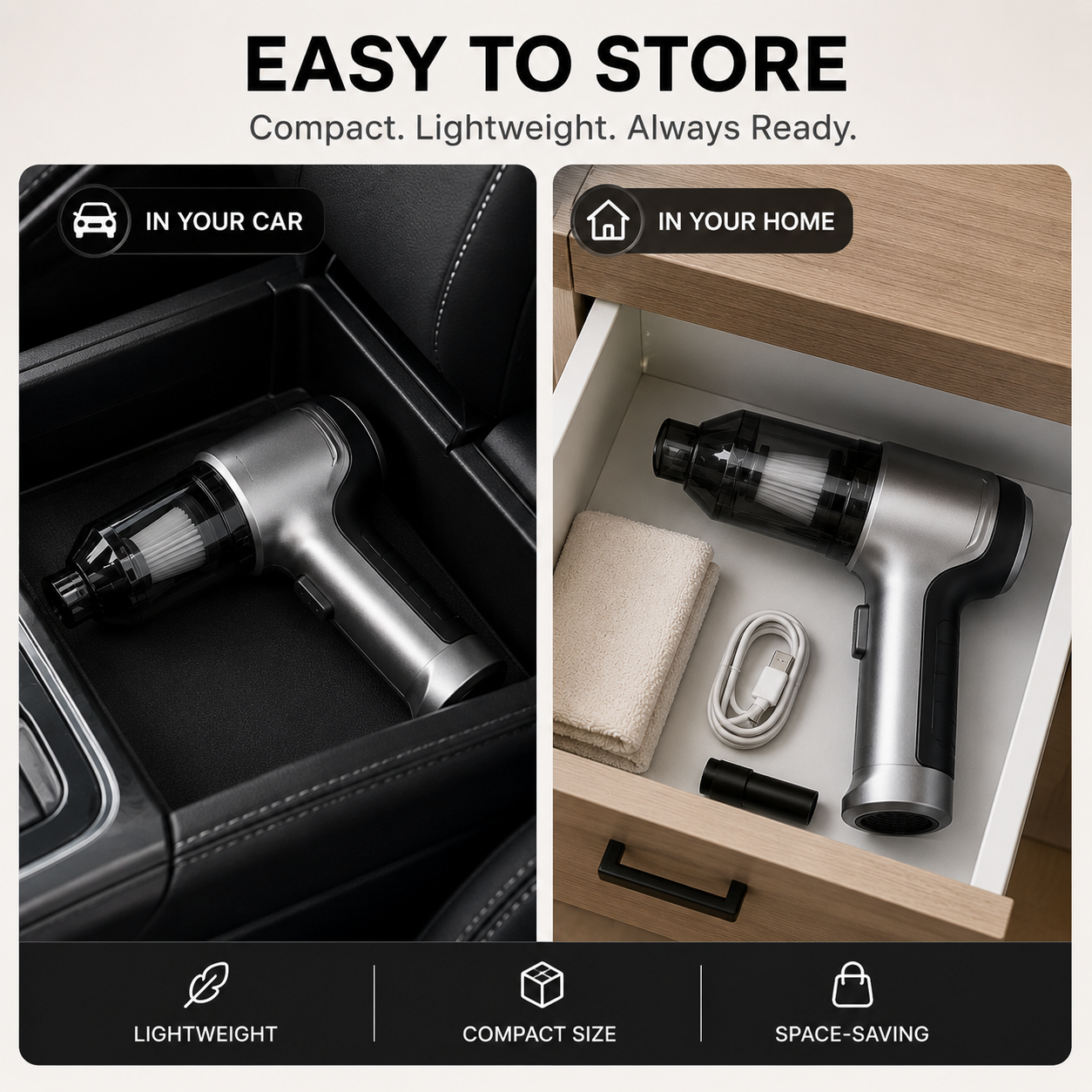 AeroVac™- Portable Cordless Vacuum Cleaner